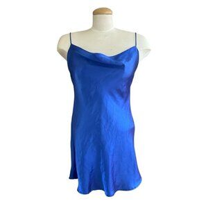 ZARA Cobalt Blue Satin Mini Dress Women’s Size Small